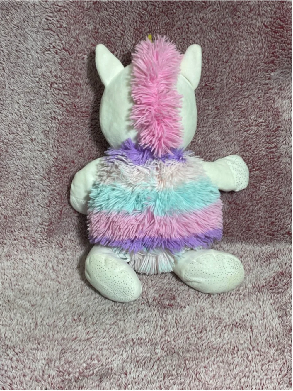 Hug Fun Unicorn Stuffed Animal White Multicolor soft plush